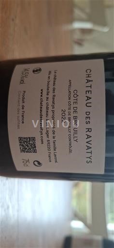 Beaujolais Côte-de-brouilly Château Ravatys 2022