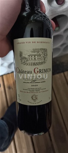 Bordo Кастијон Кот де Бордо Château Grimon 2020