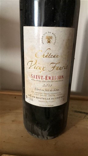 Bordeaux Saint-Émilion Château Vieux Faurie 2018