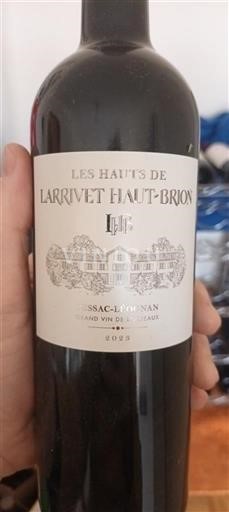 Bordeaux Pessac-Léognan Château Larrivet Haut-Brion Les Hauts de Larrivet Haut-Brion 2023