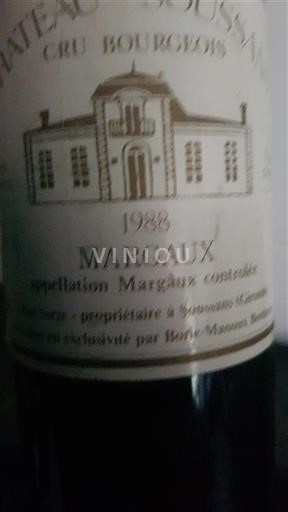 Bordoja Margaux Château Soussans 1988