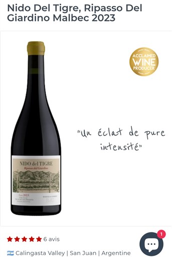 Сан Хуан Уљумска Долина Nido Del Tigre Ripasso Del Giardino Malbec 2023