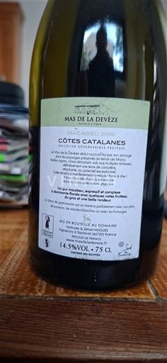 Languedoc og Roussillon Katalanske skråninger Mas de la Devèze Macabeu 2019