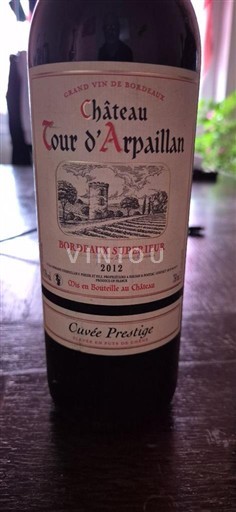 Bordo Bordo superior Château Tour d'Arpaillan Prestige 2012