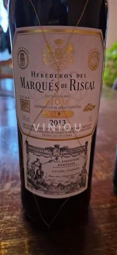 Вина Rouge sec Herederos del Marqués de Riscal 2013 Іспанія Ла-Ріоха Ріоха DO