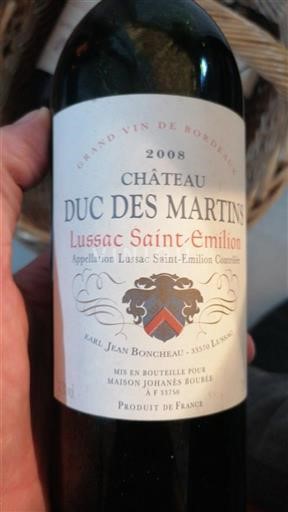 Burdeos Lussac-Saint-Émilion Château Duc des Martins 2008