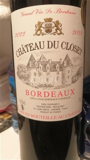 Bordo Château Closot 2022