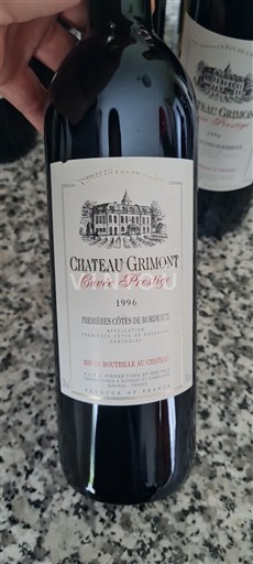 Bordoja Premières-côtes-de-bordeaux Château Grimont Prestige 1996