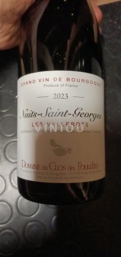Burgundija Nuits-Saint-Georges Domaine Clos des Poulettes Les Vallerots 2023