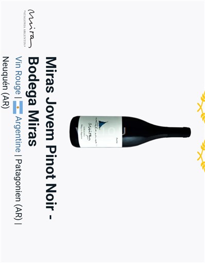 Патагонија Neuquén Bodega Miras Miras Joven Pinot Noir 2018