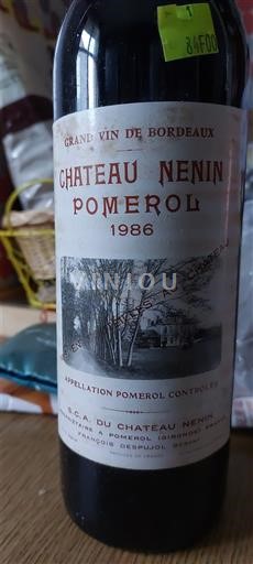 Bordeaux Pomerol Château Nénin François Despujol 1986