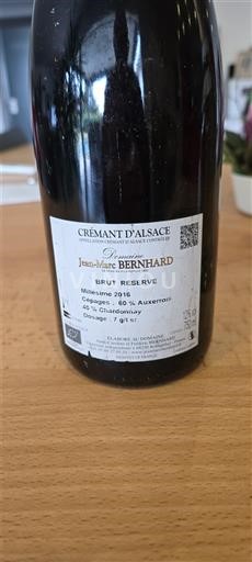 Алзас Kremant Alzas Jean-Marc Bernhard Brut Réserve 2016