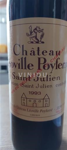 Bordo Сен-Жулијен Château Léoville Poyferré Sté Fermière du Château Léoville Poyferré 1993