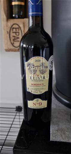 Burdeos Bordeaux Elixir de Gravalille N°9 2020