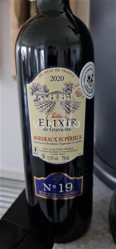 Bordeaux Bordeaux supérieur Château Elixir de Gravaillac N°19 2020