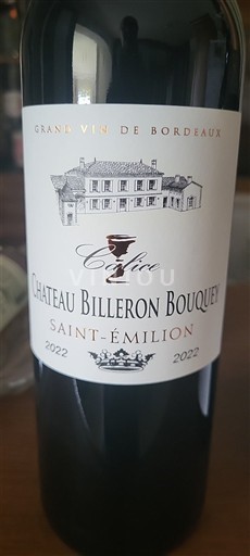 Burdeos Saint-Émilion Château Billeron Bouquey Côtice 2022