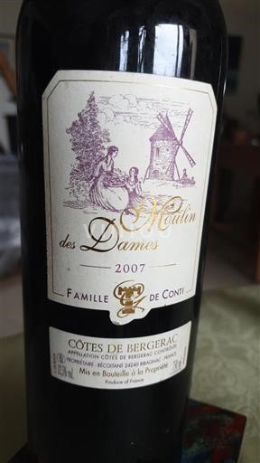 Sørvest Côtes-de-bergerac Famille de Conti Moulin des Dames 2007