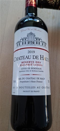 Bordo Кот де Бордо Château Haux Réserve des Propriétaires 2019
