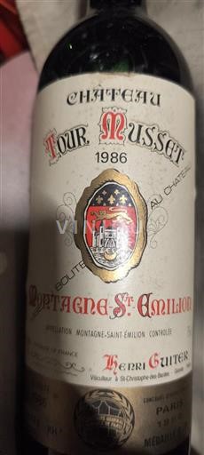 Bordo Montanja Sen Emilion Château Tour Musset 1986