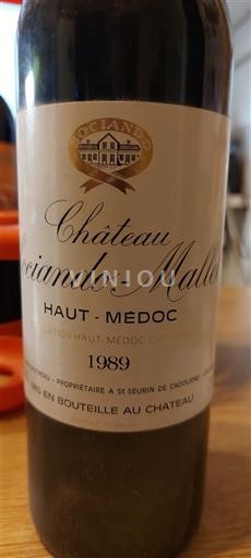 Bordeaux Haut-Médoc Château Sociando-Mallet Jean Gautreau 1989