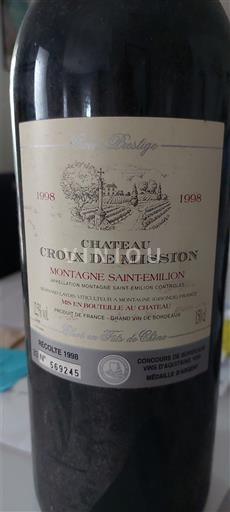 Bordeaux Montagne-Saint-Émilion Château Croix de Mission Prestige 1998