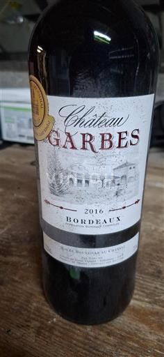 Bordoja Bordo Château Garbes 2016