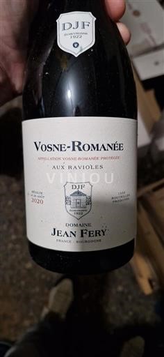 Bourgogne Vosne-romanée Domaine Jean Féry Aux Ravioles 2020