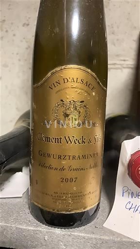 Alsace Gewurztraminer Sélection de Grains Nobles Clément Weck & Fils 2007