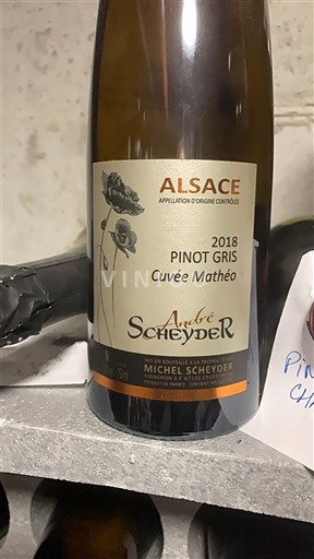 Алзас Пино гри Vendanges Tardives André Scheyder Mathéo 2018