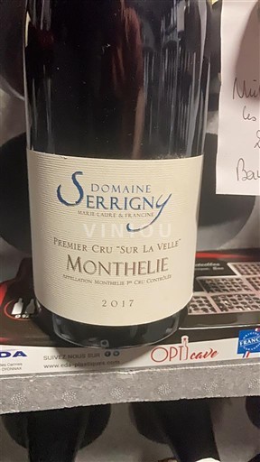Burgundi Monthélie Premier Cru Domaine Serrigny Premier Cru Sur La Velle 2017