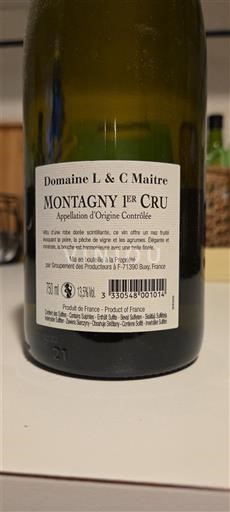 Borgogna Montagny Premier Cru Domaine L. & C. Maitre 2022