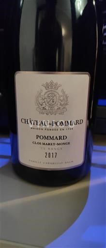 Burgundija Pommard Château Pommard Clos Marey-Monge 2017