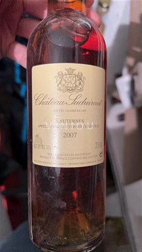 Bordeaux Sauternes Premier Cru Château Suduiraut 2007