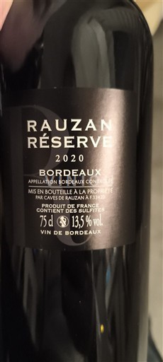 Bordeaux Caves de Rauzan Rauzan Réserve 2020