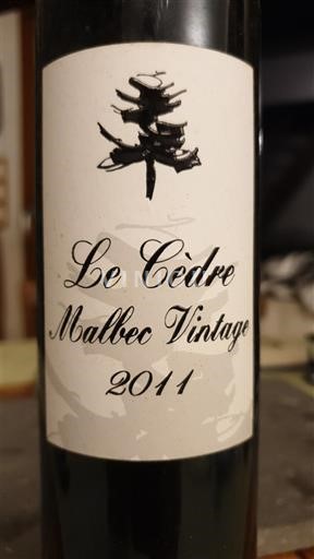 Jugperëndim Kahor Le Cèdre Malbec Vintage 2011