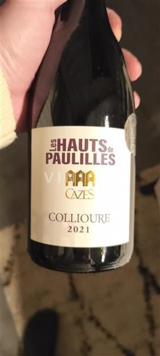 Vinos Rouge sec Les Hauts de Paulilles Cazes 2021 Francia Rosellón Collioure AOC