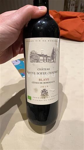 Bordo Blaje-kote-de-Bordo Château Mayne-Boyer Chaumet 2019