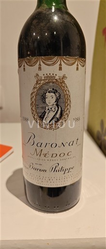 Bordeaux Médoc Baron Philippe Baronat 1988