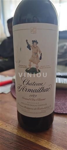 Bordéus Pauillac Château d'Armailhac 1989