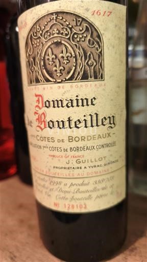 Bordoja Cotes-de-Bordeaux Domaine Bouteilley 1998