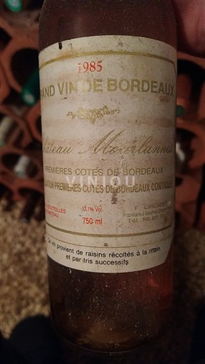 Bordoja Premières-côtes-de-bordeaux Château Mourlanne 1989