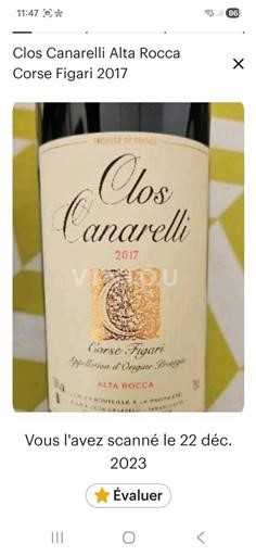Korsika Figari Clos Canarelli Alta Rocca 2017