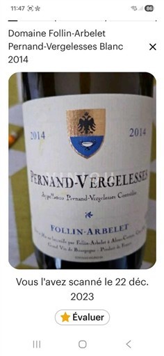 Burgundi Pernand-Vergelesses Domaine Follin-Arbelet 2014