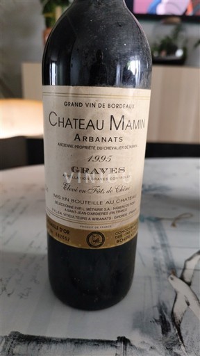 Bordoja Graves Château Mamin Arbanats 1995