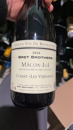 Rượu vang Blanc sec Mâcon-Igé Climat Les Vernayes Bret Brothers 2024 Pháp Bourgogne Mâcon và Mâcon-villages AOC