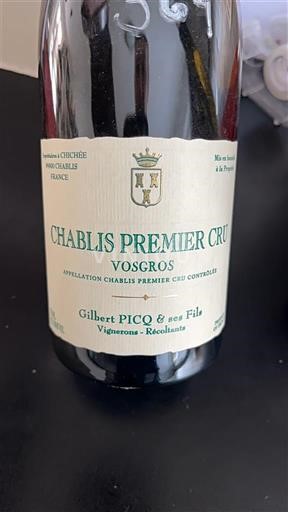 Burgundija Chablis Premier Cru Gilbert Picq & ses Fils Vosgros 2016