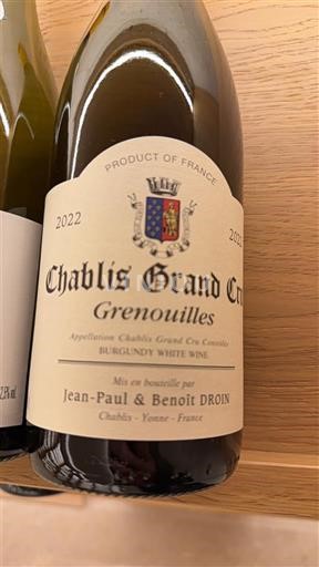 Burgundija Chablis Grand Cru Jean-Paul & Benoit Droin Grenouilles 2022