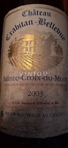 Bordeaux Sainte-Croix-Du-Mont Château Crabitan-Bellevue 2003