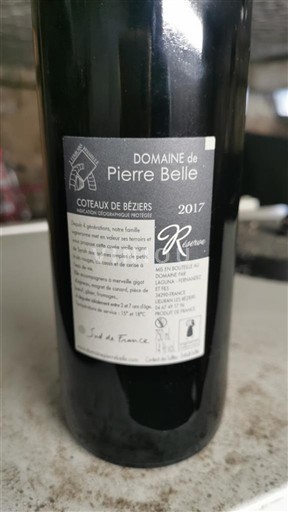 Lengdok dhe Rusionjë Coteaux të Béziers Domaine Pierre Belle Réserve 2017
