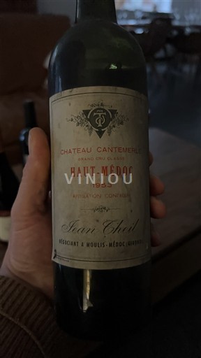 Вина Rouge sec Château Cantemerle 1953 Франція Бордо Го-Медок AOC Grand Cru
